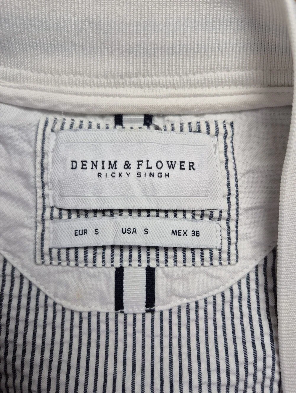 Denim & Flower Bomber Jacket - Mens Size Small